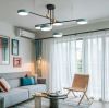 Чорна світлодіодна люстра 72W із синіми плафонами Linear Balance (D405-6BK+BL)