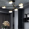 Чорна світлодіодна люстра 72W з бронзовими плафонами Linear Balance (D405-6BK+BR)