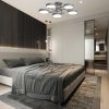 Світлодіодна люстра Sirius B на 5 плафонів сірого кольору, 90W до 18 м²