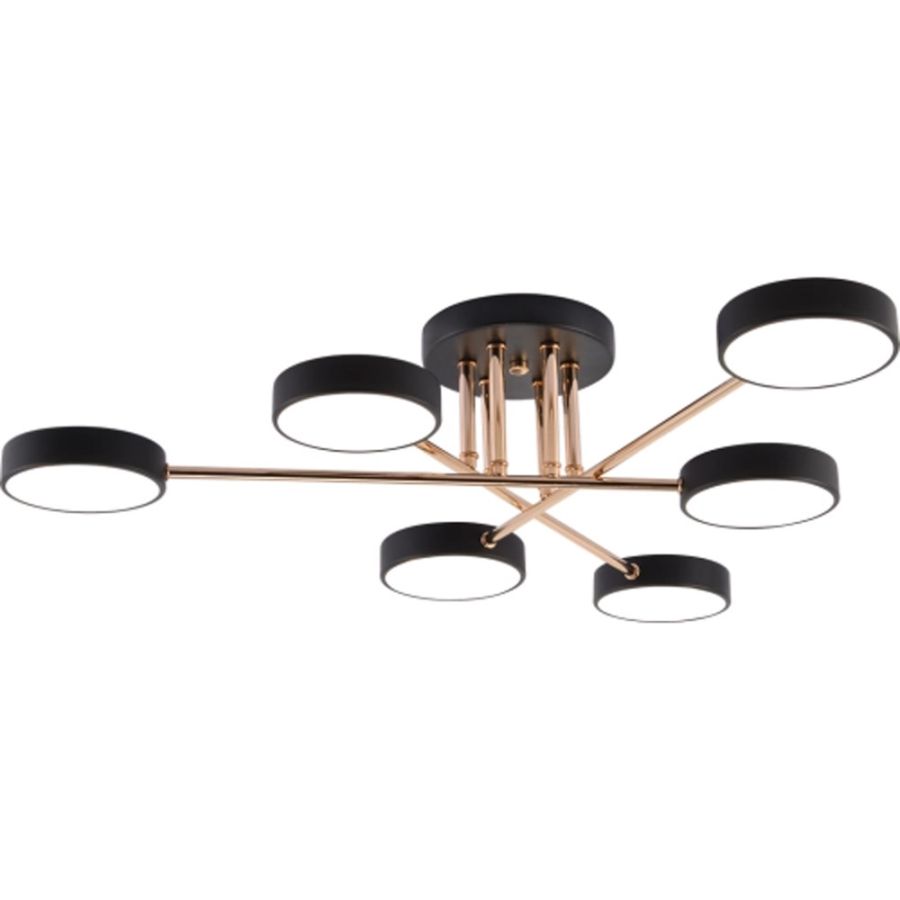 Люстра світлодіодна Sirius B X13258/6, акрилові плафони, 72W, чорний/золотий до 15 м² Sirius B X13258/6