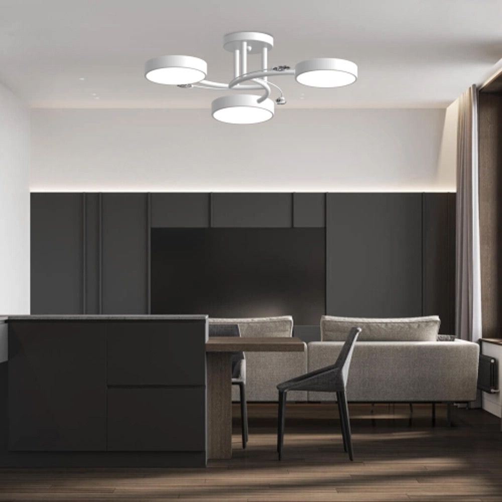 Світлодіодна сіра акрилова люстра, 54W, 3 плафони, до 10 м², білий колір Sirius B XI3255/3