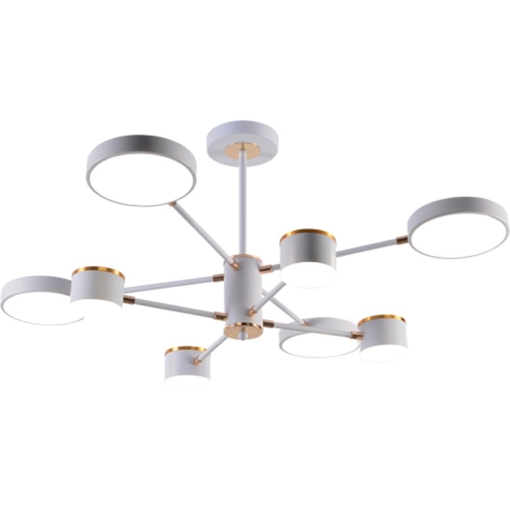 Біла світлодіодна Led люстра до 20 м² на 8 плафонів 132W  Sirius (B X13288/8 WT+FGD)