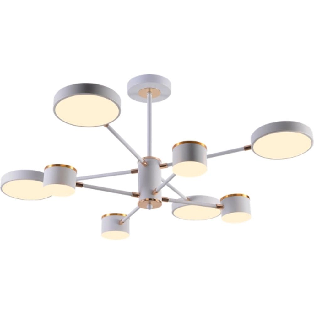 Біла світлодіодна Led люстра до 20 м² на 8 плафонів 132W  Sirius (B X13288/8 WT+FGD)