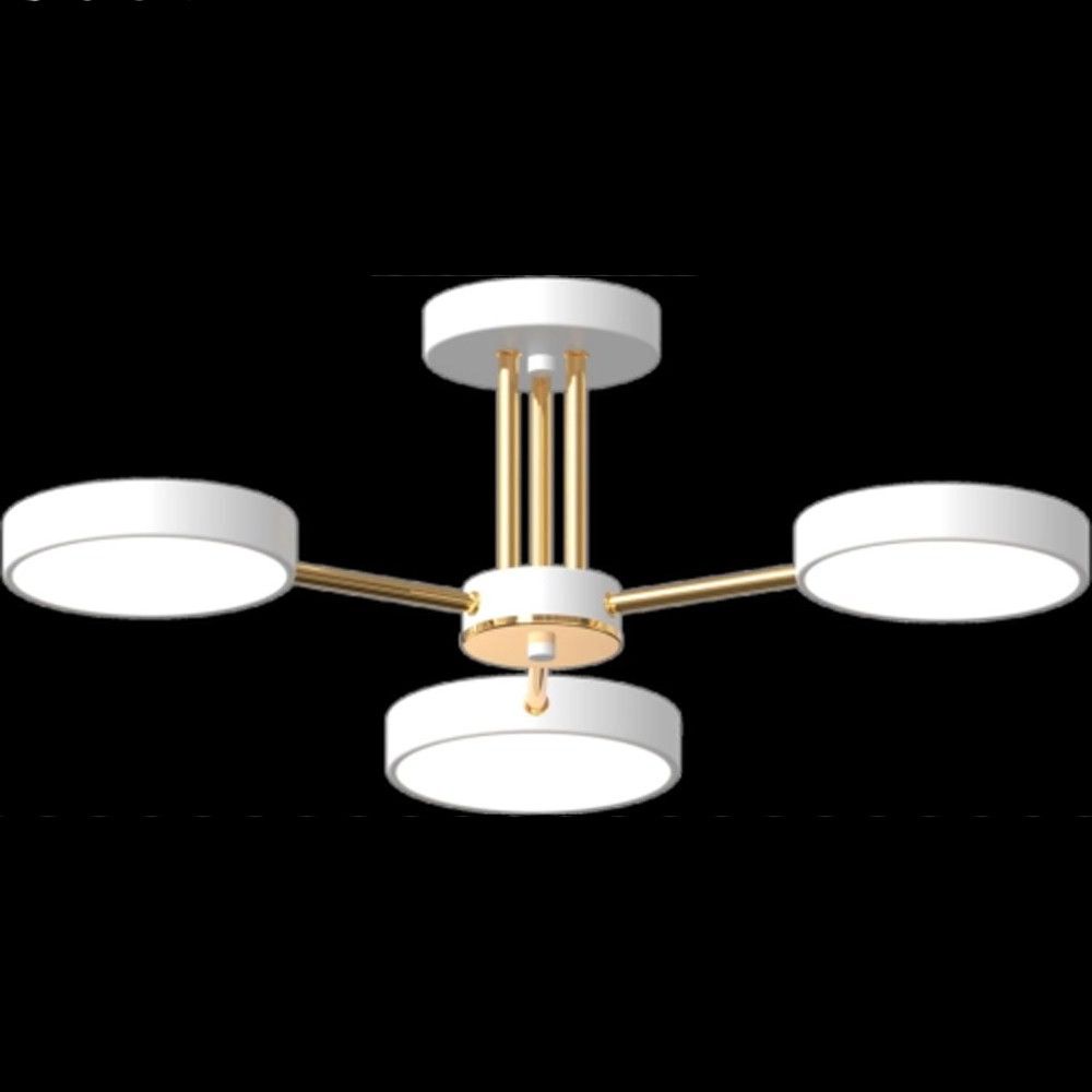 Біла світлодіодна Led-люстра на 3 плафони, 54W до 10 м² Sirius B X13242/3 WT+FGD