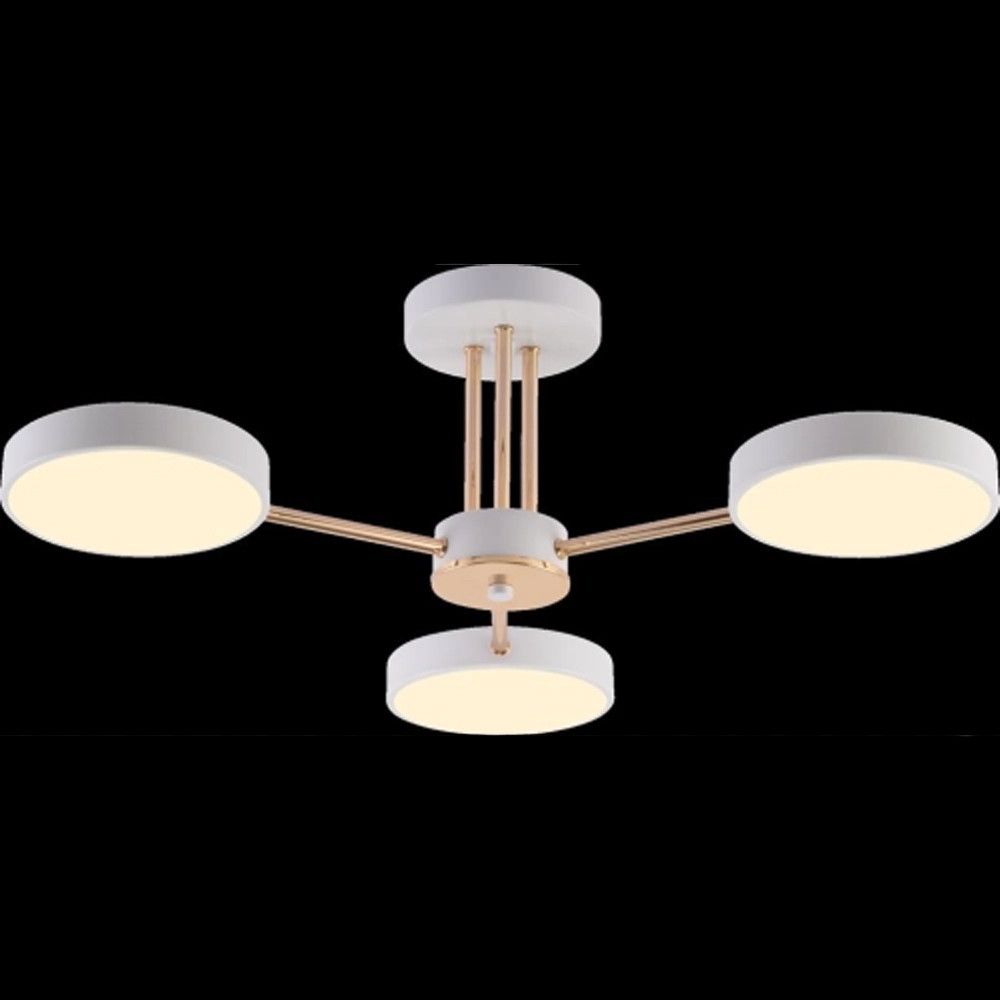 Біла світлодіодна Led-люстра на 3 плафони, 54W до 10 м² Sirius B X13242/3 WT+FGD