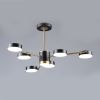 Led люстра на 6 плафонів форма супутник до 15 м² Sirius B N6369/6 COP+BK