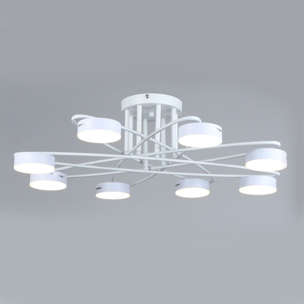 Світлодіодна біла Led-люстра на 8 плафонів, 112W до 20 м² Sirius B N4248/8 WT