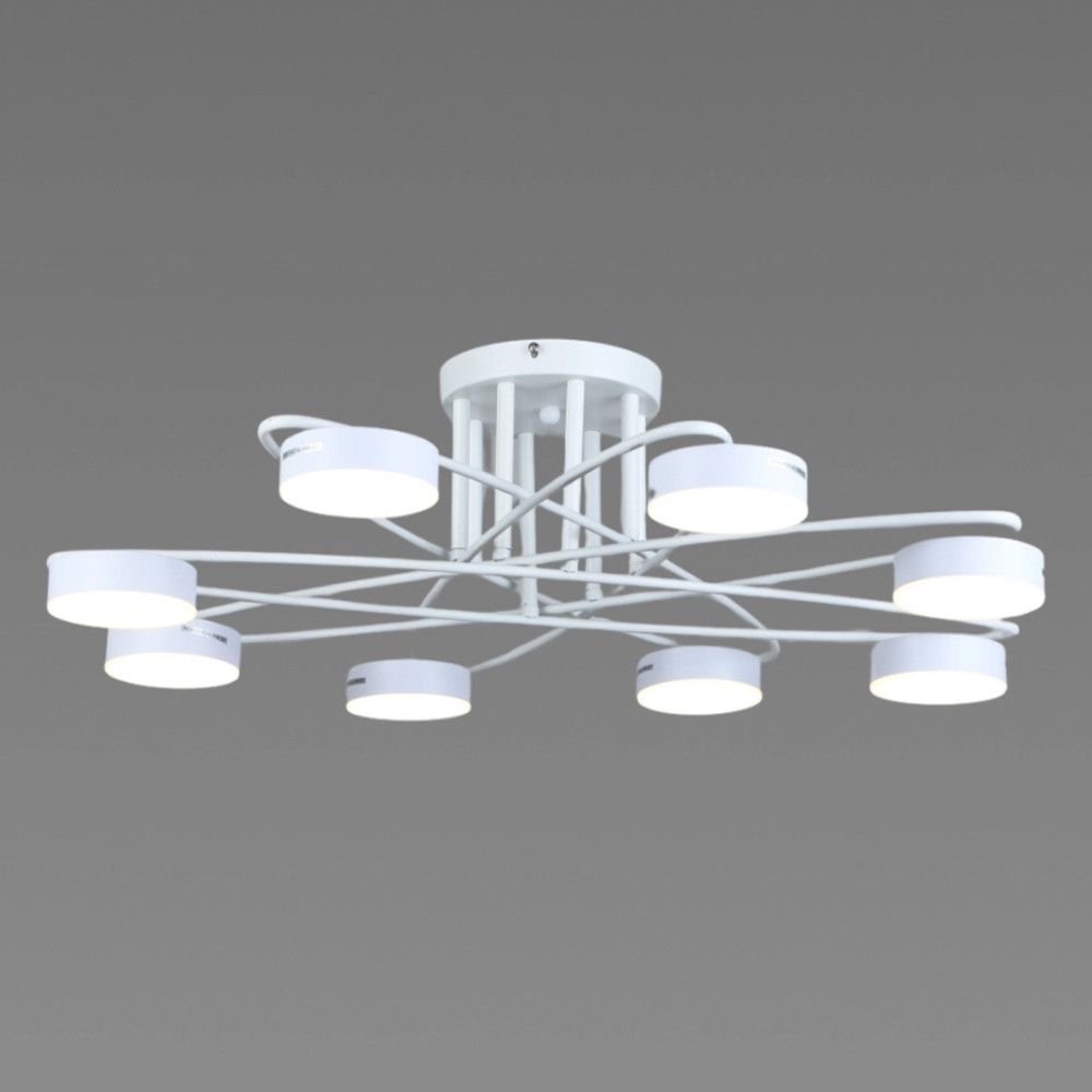 Світлодіодна біла Led-люстра на 8 плафонів, 112W до 20 м² Sirius B N4248/8 WT