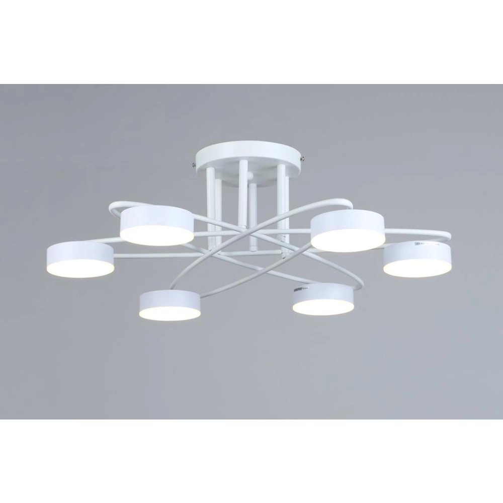 Світлодіодна біла Led-люстра на 6 плафонів, 84W до 18 м² Sirius B N4248/6 WT