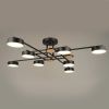 Чорна світлодіодна Led-люстра на 8 плафонів, 112W до 20 м² Sirius B N4498/8 112 W BK+WOOD
