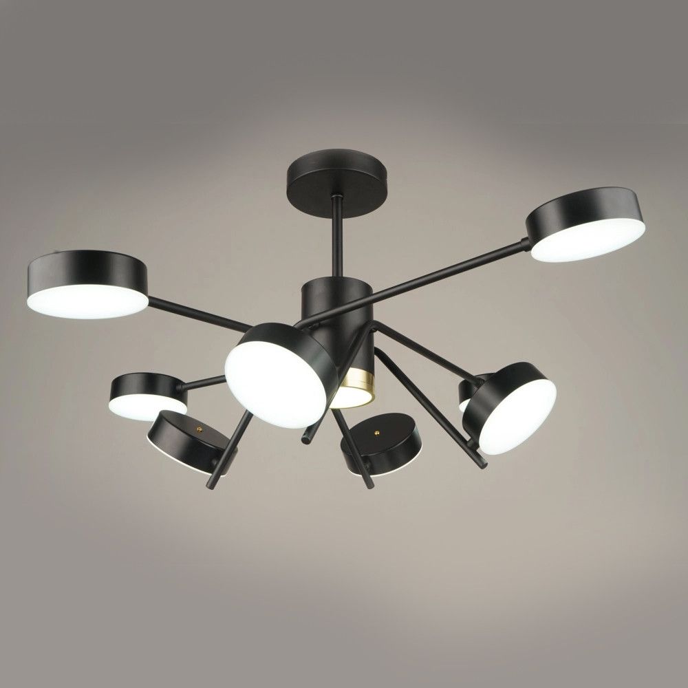 Світлодіодна Led-люстра чорного кольору на 8 плафонів, 112W до 20 м² Sirius B N4182/8 112W BK