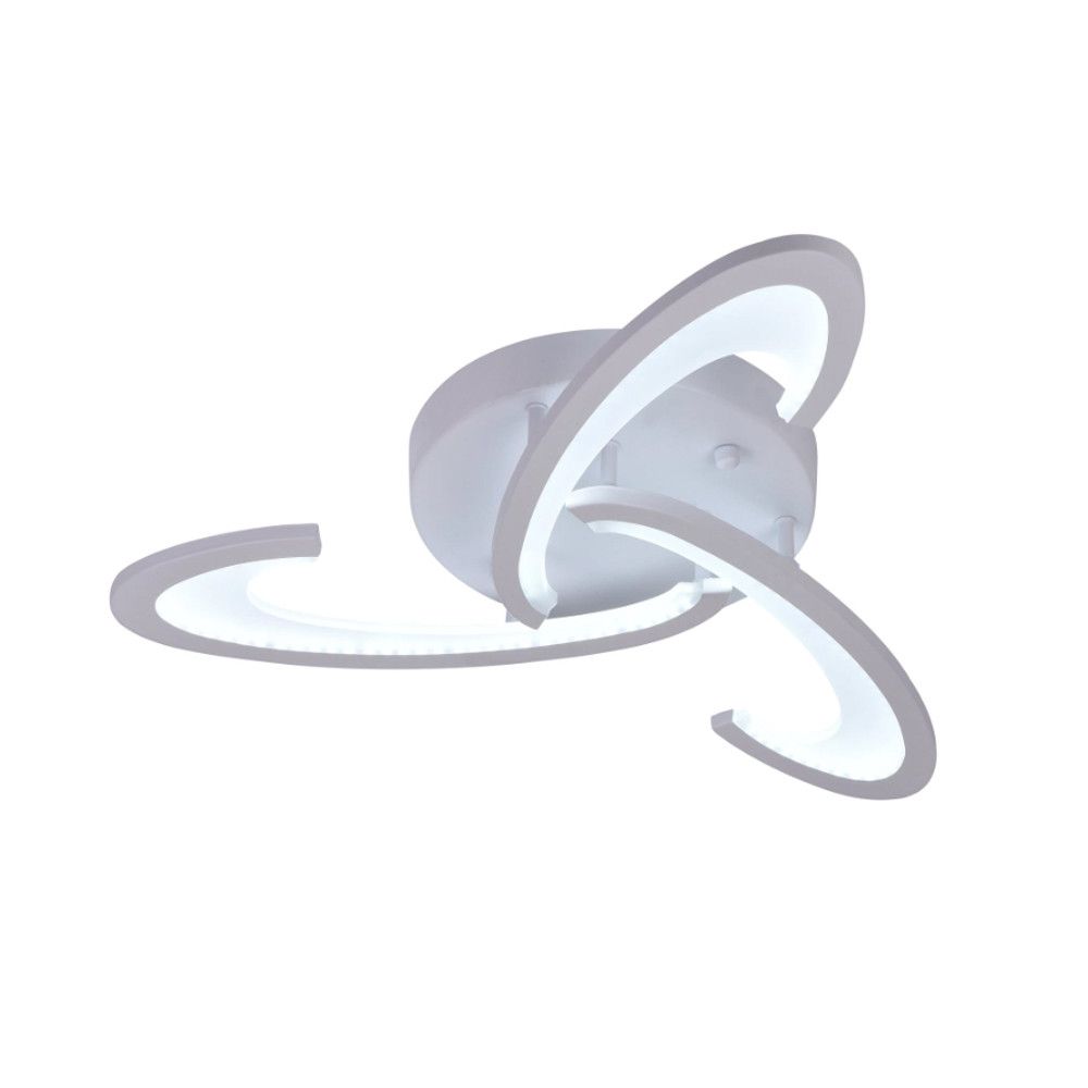 Біла світлодіодна Led-люстра з пультом на 3 плафони до 13 м² Sirius 6074-3 WT 44W