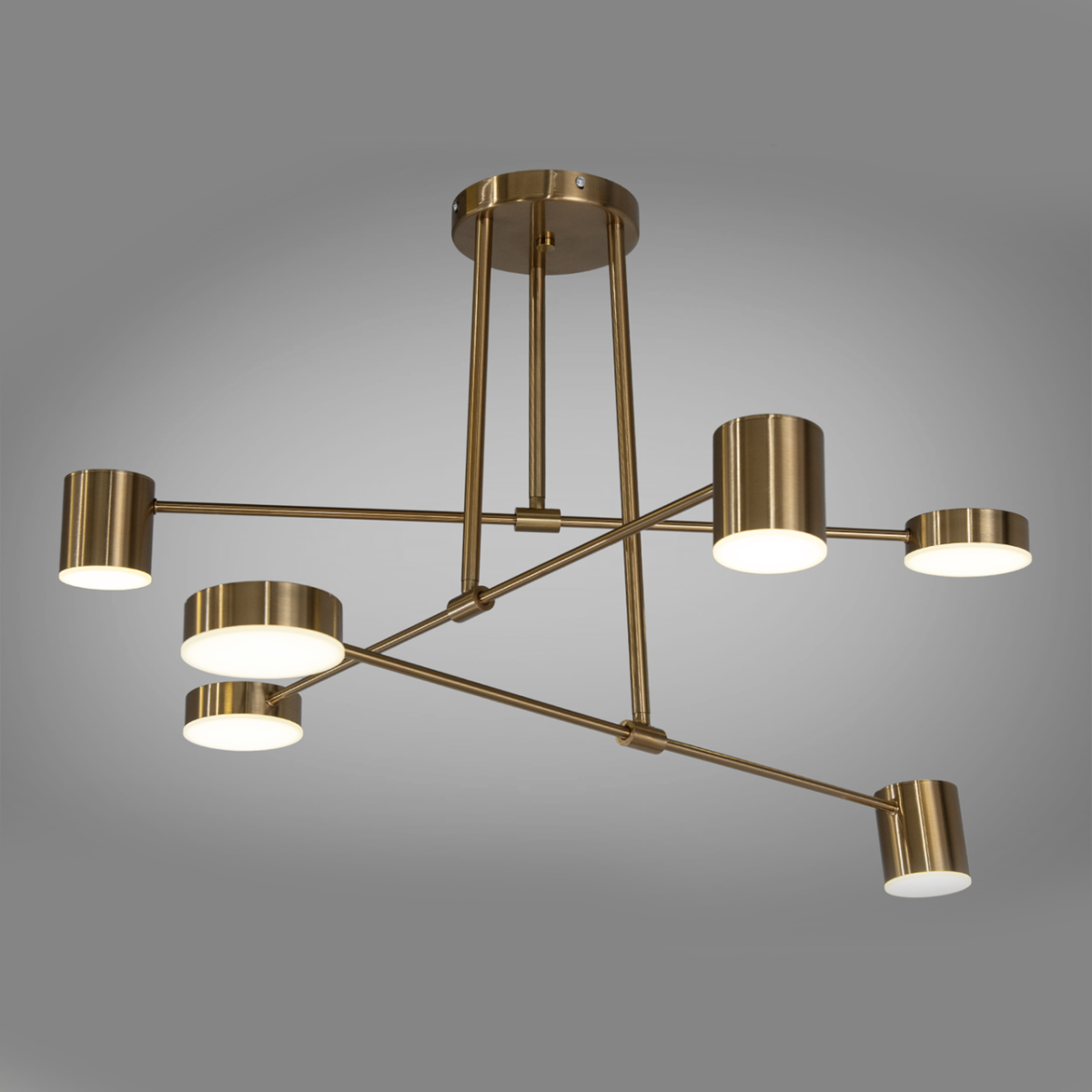 Потужна біла Led-люстра на 8 ламп, 90W, для освітлення до 18 м² D801-6BR