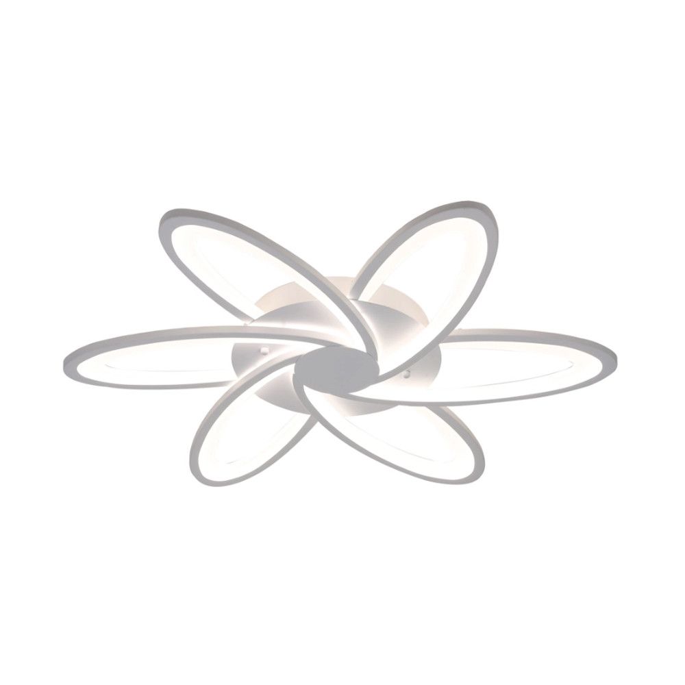 Біла світлодіодна Led-люстра на 6 плафонів до 18 м² Sirius 6236-6 WT 104W