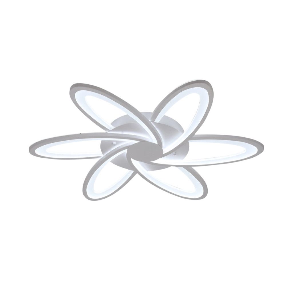 Біла світлодіодна Led-люстра на 6 плафонів до 18 м² Sirius 6236-6 WT 104W