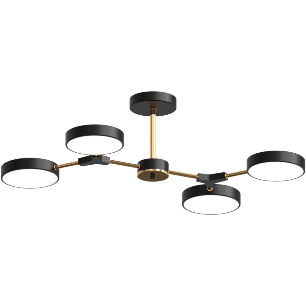 Чорна Led люстра  до 13 м² на 4 плафонів (BX13246/4 BK+FGD)