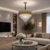 Кришталева люстра на 12 ламп 60 см люстра до 25м² Golden Cascade Luxury