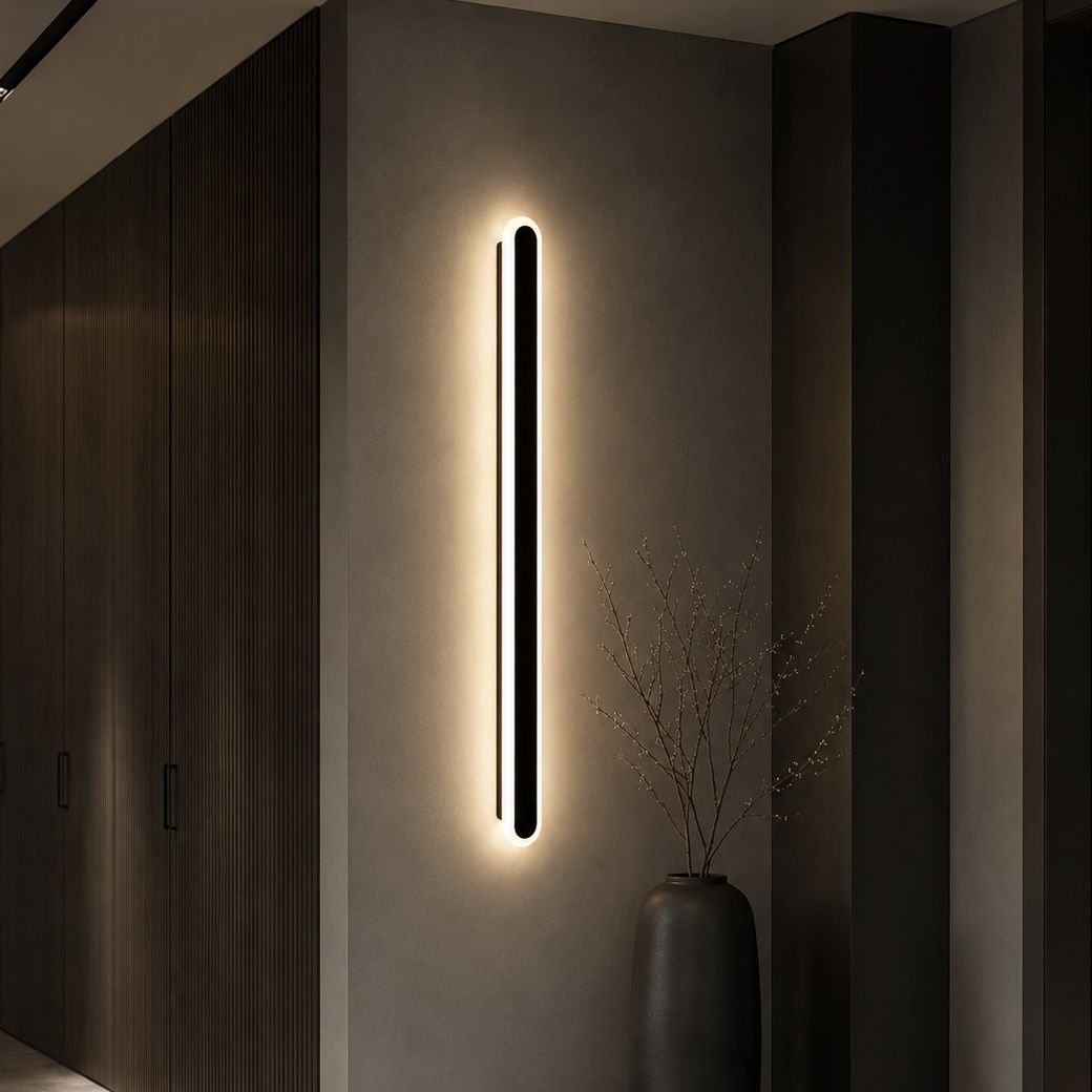 Довге лінійне настінне Led бра 80 смчорного кольору  20W Minimalism Line Black (6334/80BK)