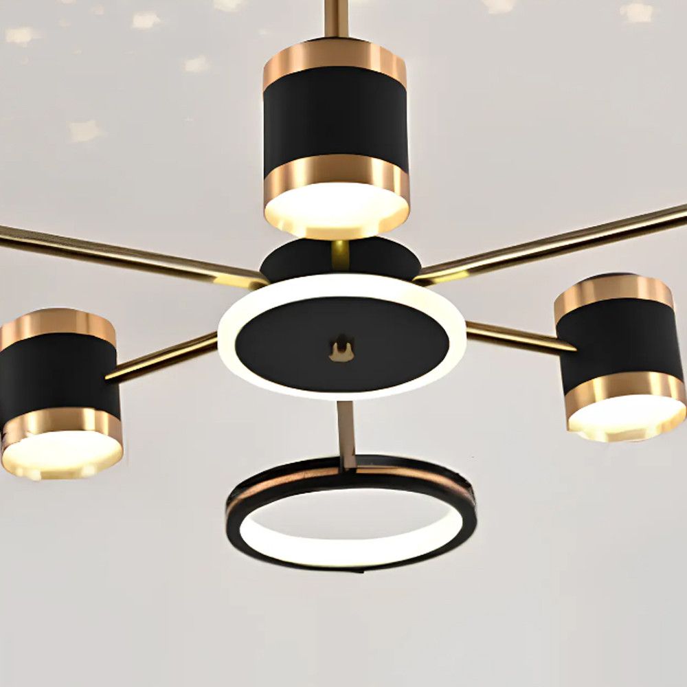 Світлодіодна Led люстра 121W з ефектом зоряного неба (87-L71116/3+3+1 BK+CP )