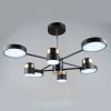 Чорна Led-люстра Sirius B із золотими акцентами, 240W, 8 плафонів, до 20 м² Sirius B YH1102/4+4 BK+FGD