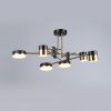 Чорно-золота Led-люстра на 6 плафонів, 90W до 18 м² Sirius B YH1126/6 BK+COP