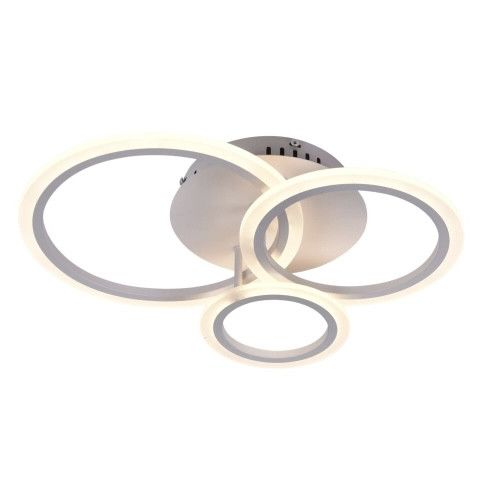Світлодіодна Led-люстра білого кольору з пультом на 3 плафони до 15 м² Sirius 6091-3 WT