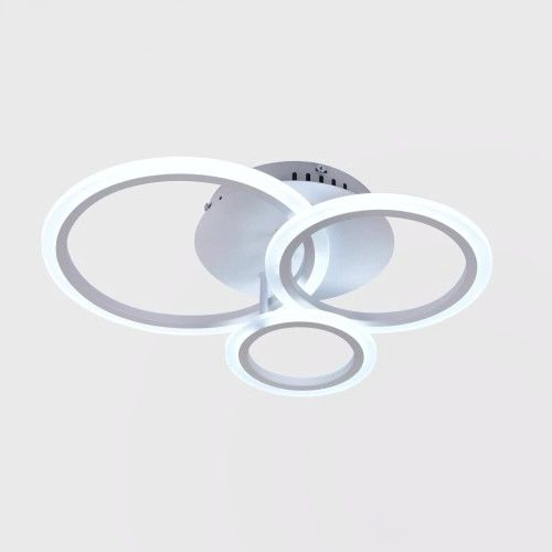 Світлодіодна Led-люстра білого кольору з пультом на 3 плафони до 15 м² Sirius 6091-3 WT