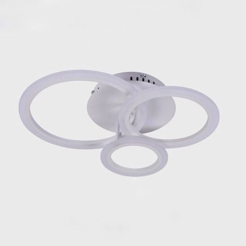 Світлодіодна Led-люстра білого кольору з пультом на 3 плафони до 15 м² Sirius 6091-3 WT