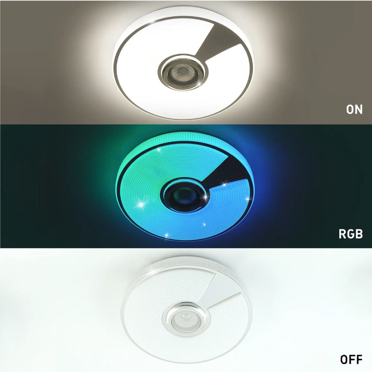 Круглая светодиодная люстра с колонкой и RGB свечением до 15 м² SONG RGB 40W R