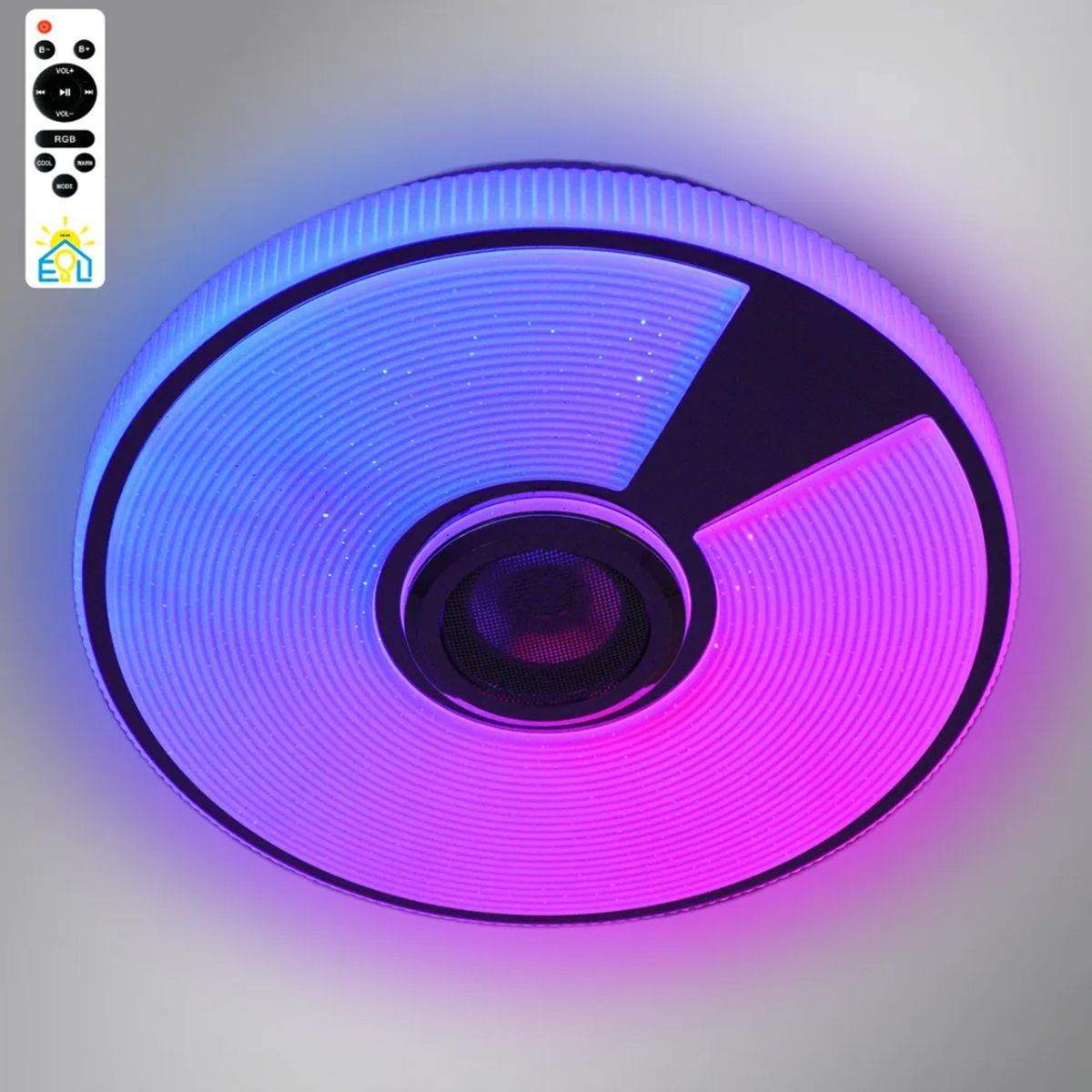 Круглая светодиодная люстра с колонкой и RGB свечением до 15 м² SONG RGB 40W R