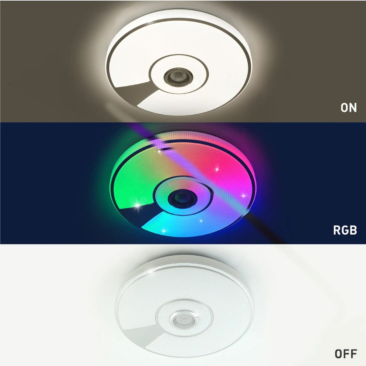 Круглый светильник с колонкой и RGB свечением до 20 м² SONG RGB 80W R