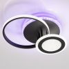 Світлодіодна Led-люстра з двома кільцями, чорна, до 15 м²