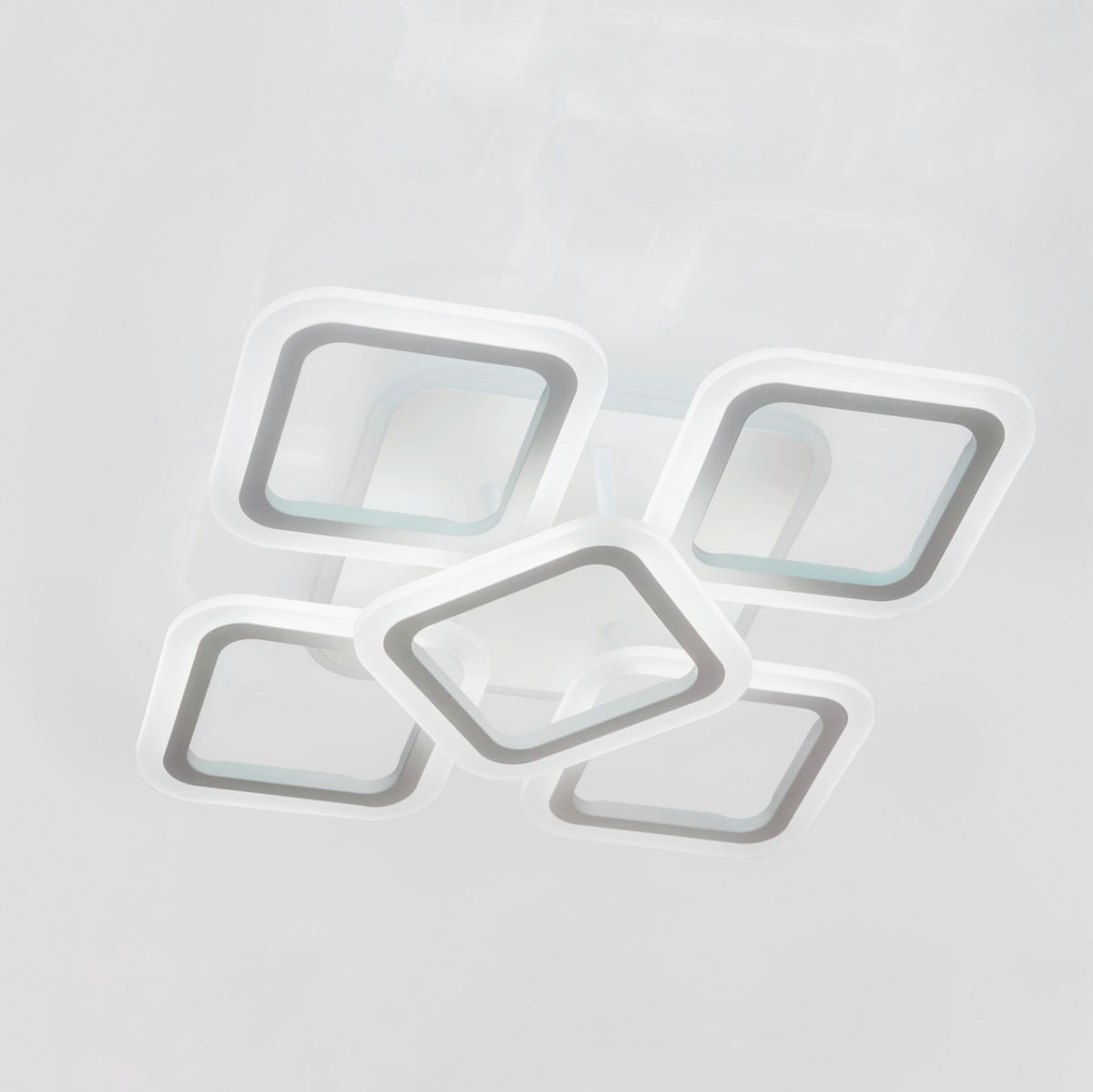 Квадратна Led люстра 60 Вт з диммером та пультом, білий корпус, до 18м² (AS8060/4+1)