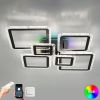 Чорна світлодіодна люстра Led до 23 м² з пультом 120 Вт (OVAL ICE RGB 7S)