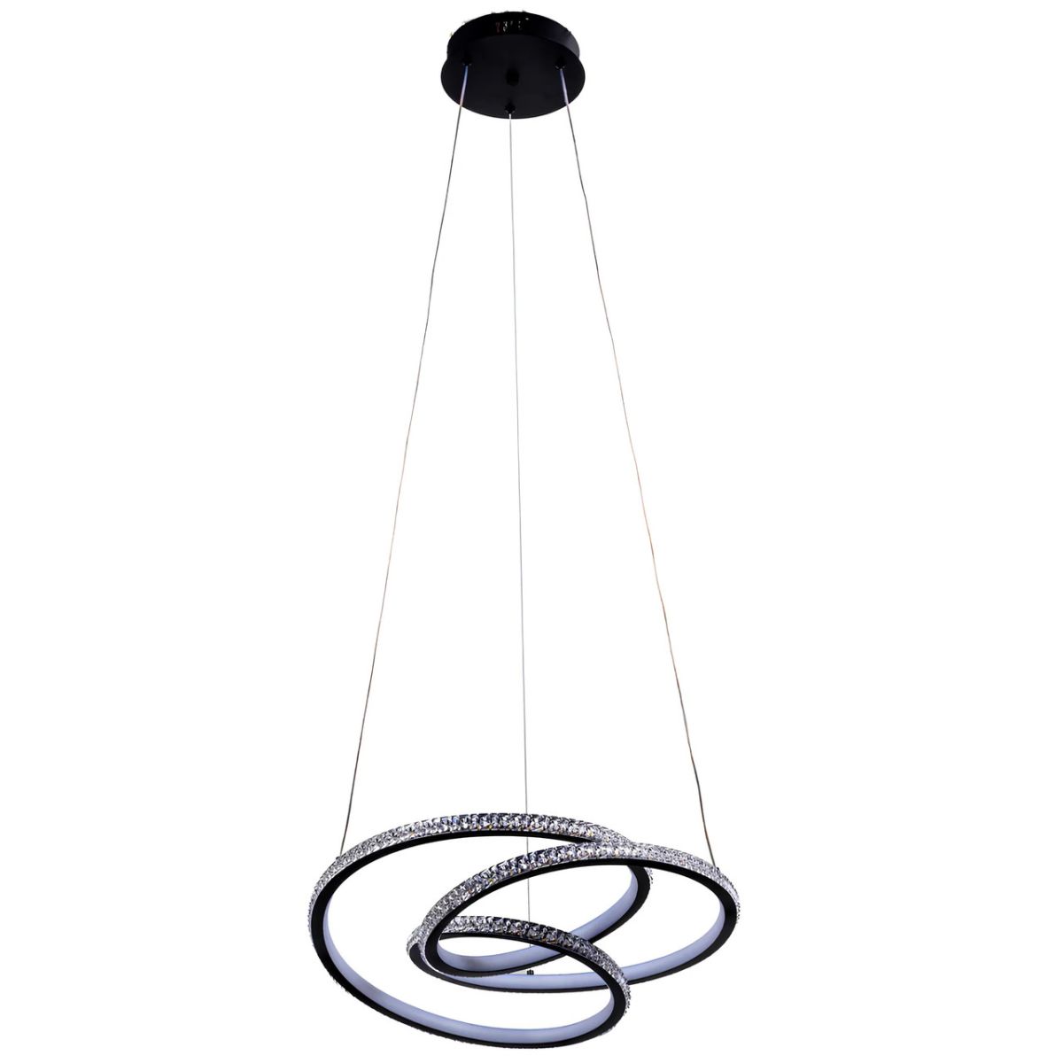 Чорна Led-люстра Sirius 138W з витонченим спіральним дизайном LCD3070 BK 138W