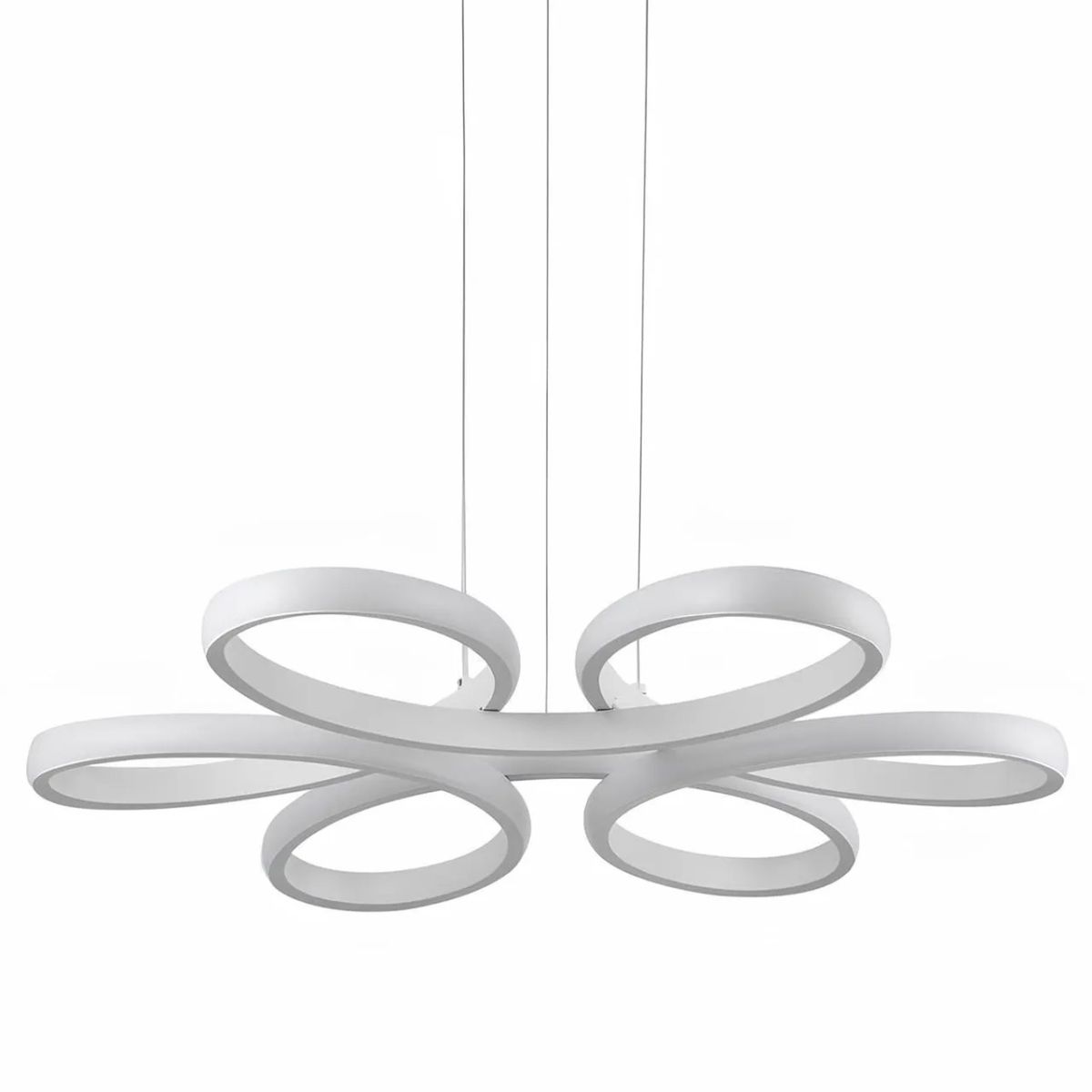 Підвісна LED люстра 50 см до 18 м², білий корпус, 104W з пультом (Sirius LCD3061 WT)