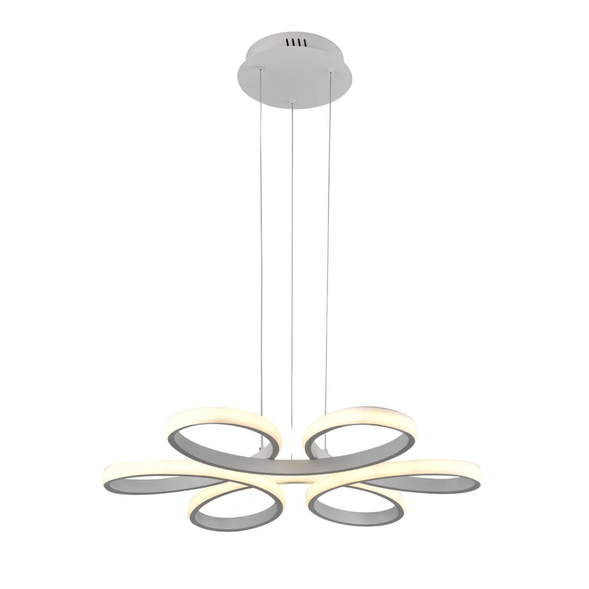 Підвісна LED люстра 50 см до 18 м², білий корпус, 104W з пультом (Sirius LCD3061 WT)
