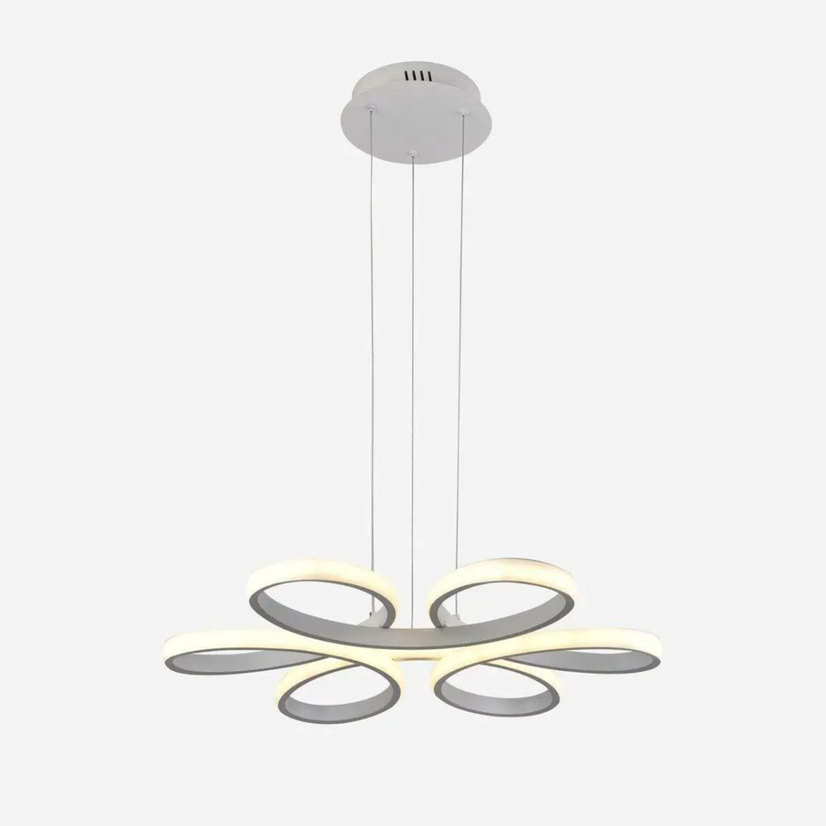 Підвісна LED люстра 50 см до 18 м², білий корпус, 104W з пультом (Sirius LCD3061 WT)