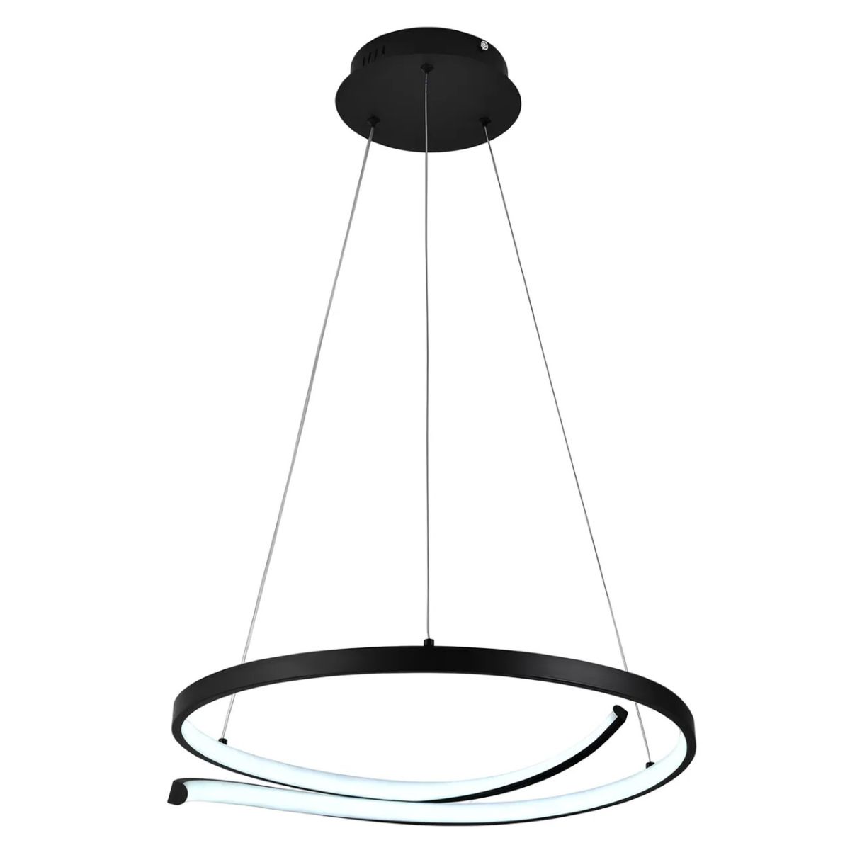 Мінімалістична Led-люстра Sirius 48W чорна з пультом керування LCD3052 BK 48W
