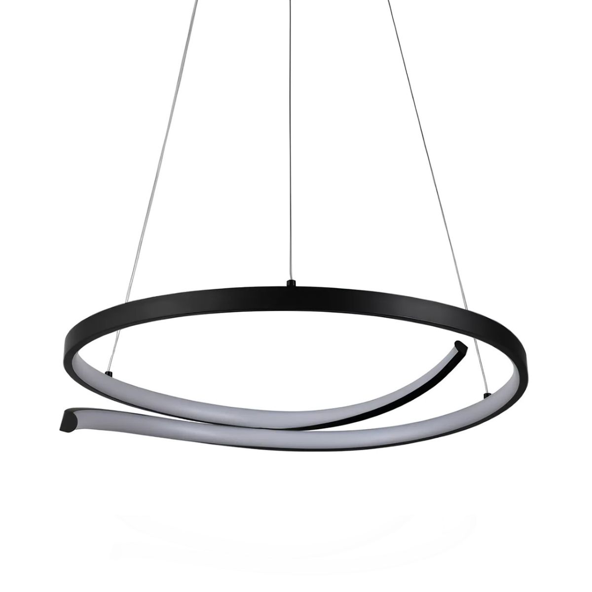 Мінімалістична Led-люстра Sirius 48W чорна з пультом керування LCD3052 BK 48W