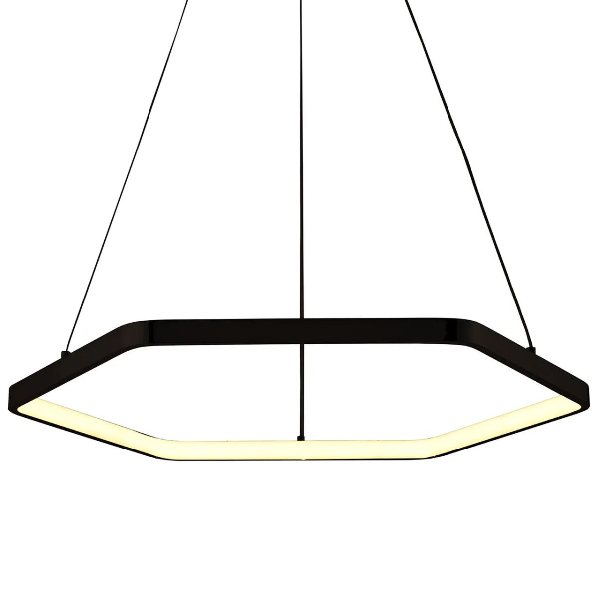 Підвісна Led-люстра на площу до 10 м² чорна 60 см Black Hexagon Sirius LCD3024 BK