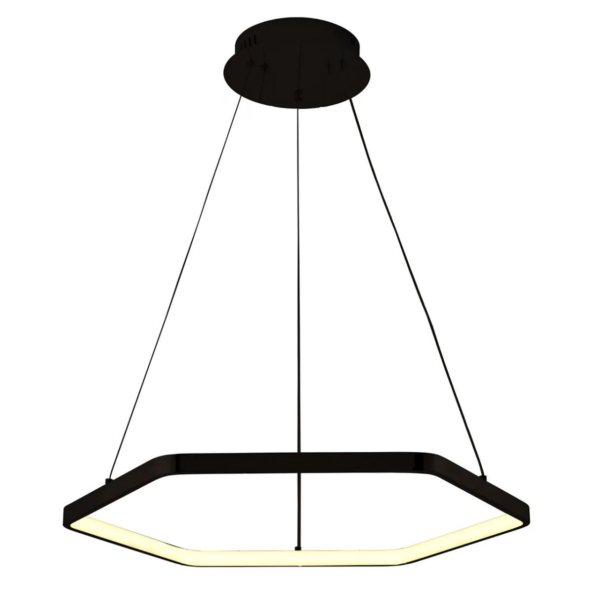 Підвісна Led-люстра на площу до 10 м² чорна 60 см Black Hexagon Sirius LCD3024 BK