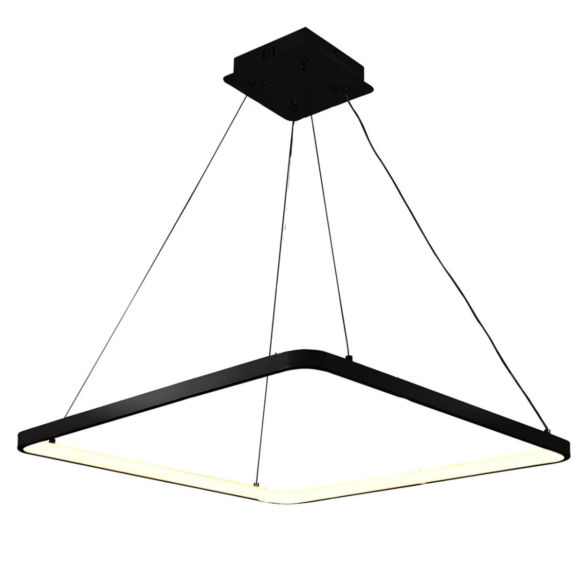 Квадратна Led-люстра Sirius 52W чорна з пультом керування LCD3017 BK 52W