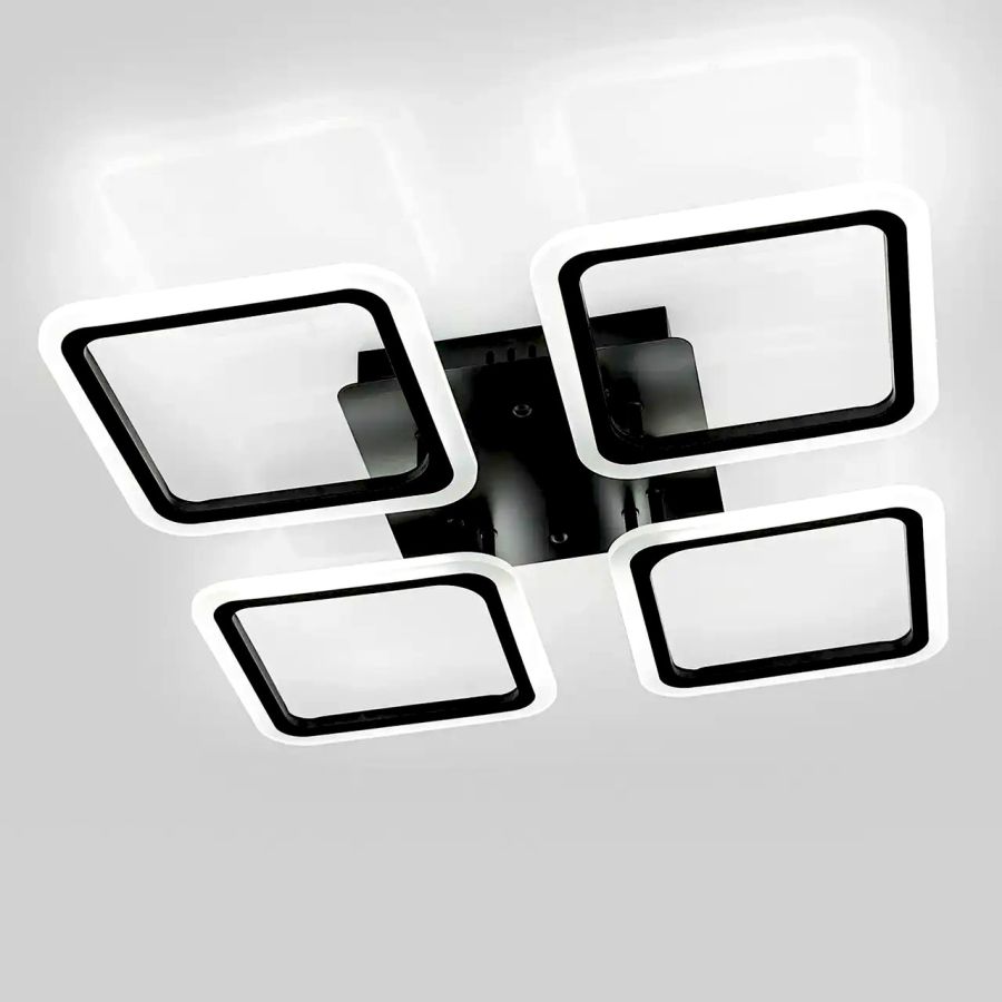 Світлодіодна Led-люстра чорна на 74 Вт, до 15 м² Sirius 6110-4 BK