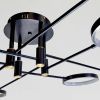 Чорна світлодіодна Led люстра на 8 плафонів 60W до 18м²  (6402/8BK)