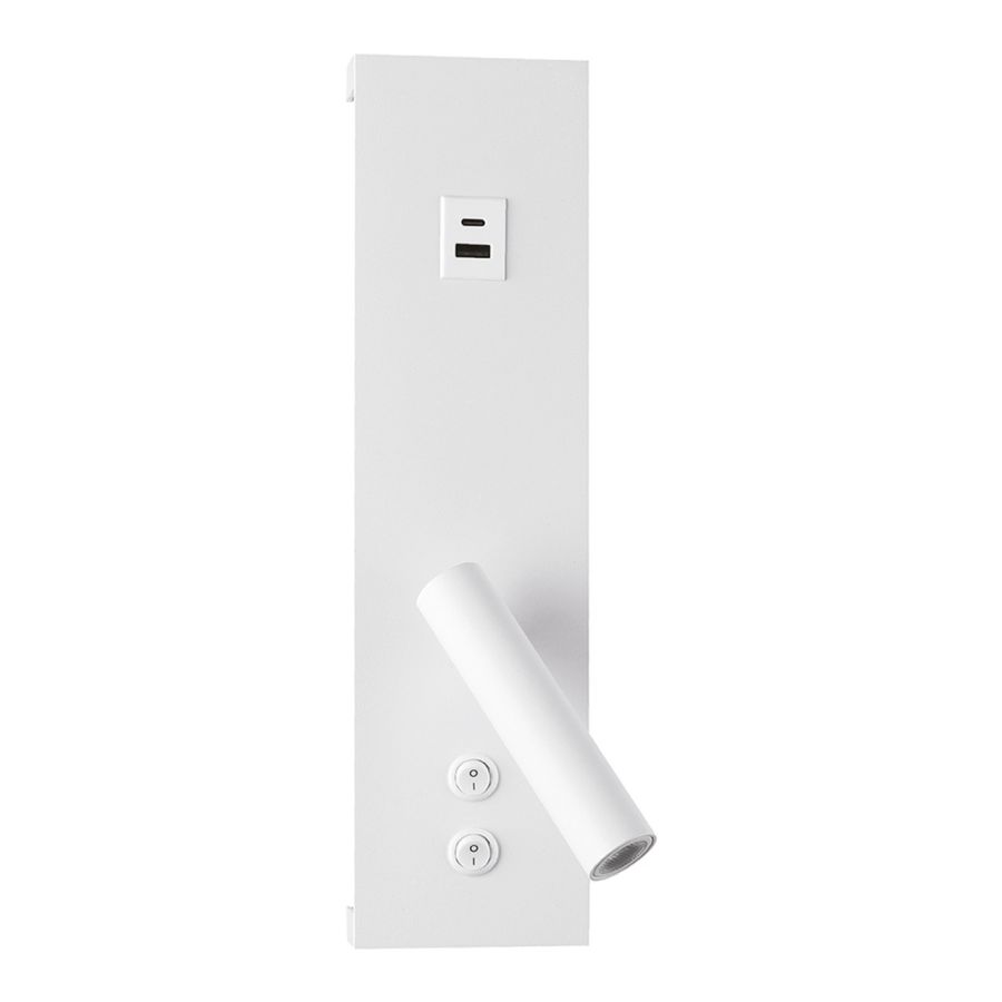 Білий настінний спотовий Led-світильник BITRIX-W USB+TYPE-C VIOLUX 15W