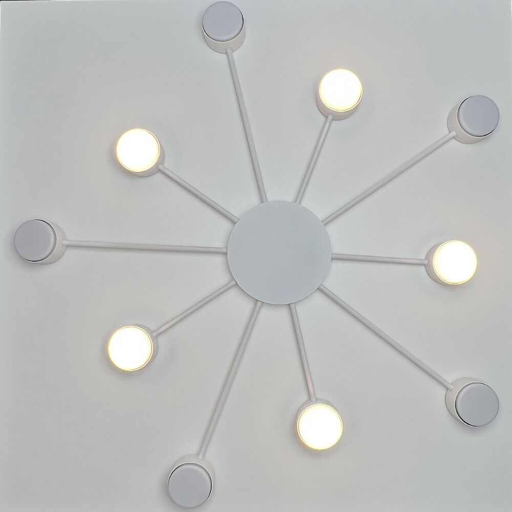 Дизайнерська біла люстра на 10 ламп до 30м² LUMINARIA RAY SLIM WHITE