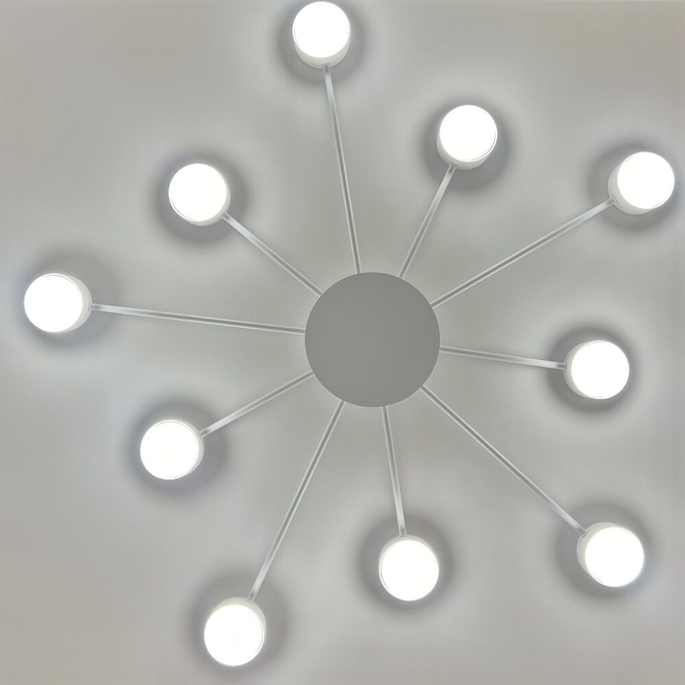 Дизайнерська біла люстра на 10 ламп до 30м² LUMINARIA RAY SLIM WHITE