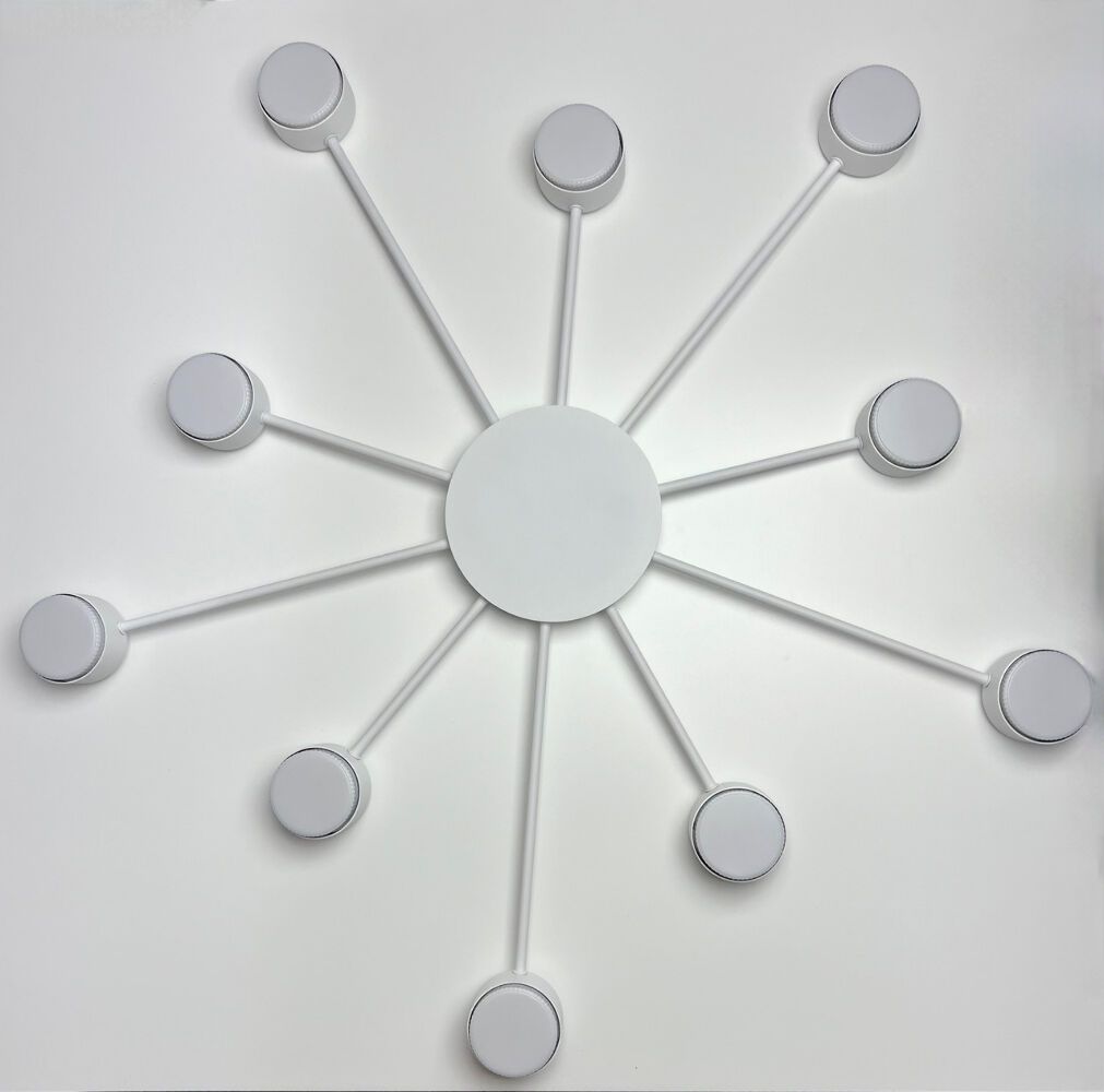 Дизайнерська біла люстра на 10 ламп до 30м² LUMINARIA RAY SLIM WHITE