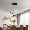 Підвісна Led люстра три кільця до 20 м² чорний корпус (LATTE 3R 75W)